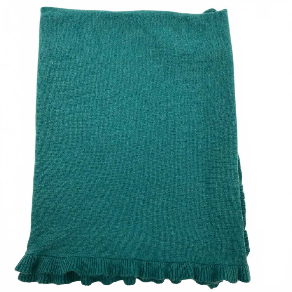 Kinross Green Cashmere Scarf | OS—Classic Ruffle